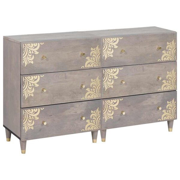 vidaXL Buffet 2 Pièces Gris 60 x 33 x 75 cm Bois de mangue massif