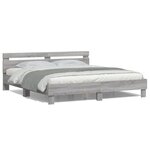 vidaXL Cadre de lit avec LED sans matelas sonoma gris 200x200 cm