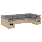 vidaXL Salon de jardin avec coussins 10 Pièces beige résine tressée