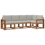 vidaXL Ensemble de canapés d'extérieur 5 pc Gris Naturel et Clair