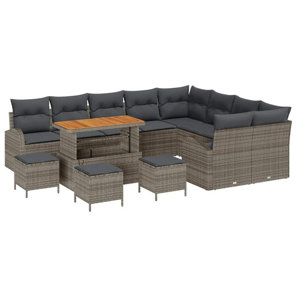 vidaXL Ensemble de canapé de jardin 13 Pièces Gris 110 x 55 x 71 cm