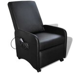 vidaXL Fauteuil de massage Noir Similicuir