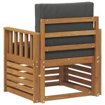 vidaXL Canapé d’extérieur Bois d'acacia massif et polyester Naturel