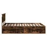 vidaXL Cadre de lit Chêne fumé 140 x 190 cm Bois d'ingénierie