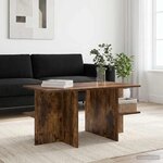 vidaXL Table basse Chêne Fumé 87 x 50 x 45 cm Bois d’ingénierie