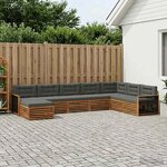 vidaXL Ensemble de canapés d'extérieur 8 pc Naturel et Anthracite
