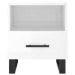 vidaXL Tables de chevet 2 Pièces blanc brillant 40x35x47 5 cm