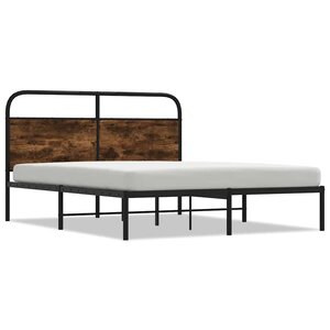 vidaXL Cadre de lit sans matelas 140x190 cm chêne fumé bois ingénierie