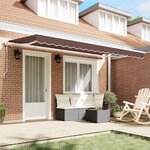 vidaXL Auvent Rétractable Marron 400 x 200 cm tissu