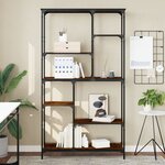 vidaXL Bibliothèque chêne fumé 99x35 5x176 cm bois ingénierie acier