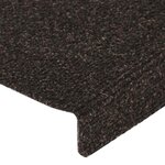 vidaXL Tapis d'escalier autocollants 30 pièces 65 x 21 x 4 cm Marron foncé Bord rectangulaire