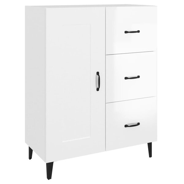 vidaXL Buffet Blanc brillant 69 5x34x90 cm Bois d'ingénierie
