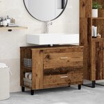 vidaXL Unité de vanité de salle de bain Bois ancien 80 x 35 x 60 cm