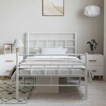 vidaXL Cadre de lit métal sans matelas et pied de lit blanc 100x200 cm