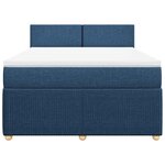 vidaXL Sommier à lattes de lit avec matelas Bleu 160x200 cm Tissu