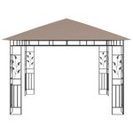 vidaXL Tonnelle avec moustiquaire et lumières Led 3x3x2 73 m Taupe
