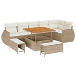 vidaXL Ensemble de canapé de jardin avec coussin 9 Pièces beige et crème