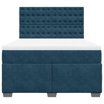 vidaXL Sommier à lattes de lit et matelas bleu 140x190 cm velours