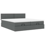 VidaXL Cadre de lit ottoman avec matelas gris foncé 160x200cm tissu