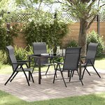 vidaXL Ensemble de salle à manger pour jardin 5 Pièces Gris Poly rotin