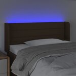 vidaXL Tête de lit à LED Marron foncé 103x16x78/88 cm Tissu