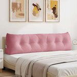 vidaXL Coussin de Dos Rose 180 x 24 x 50 cm Velours