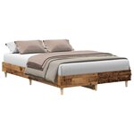 vidaXL Cadre de lit sans matelas vieux bois 135x190 cm bois ingénierie