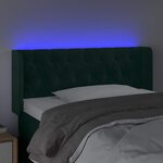 vidaXL Tête de lit à LED Vert foncé 93x16x78/88 cm Velours