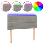 vidaXL Tête de lit à LED Gris clair 90x5x78/88 cm Velours