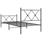 vidaXL Cadre de lit métal sans matelas avec pied de lit noir 90x200 cm