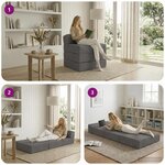 vidaXL Canapé-lit pliable Gris clair 70 x 60 x 63 cm Tissu