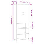 vidaXL Buffet haut Gris béton 69 5x34x180 cm Bois d'ingénierie