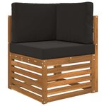 vidaXL Coussin de canapé d'extérieur 3 Pièces Noir Polyester