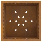 vidaXL Foyer sans fumée Carré 48x48x50 cm en Acier résistant aux intempéries
