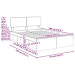 vidaXL Cadre de lit Bois ancien 140 x 190 cm Pin massif