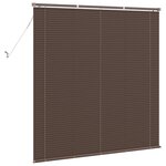 vidaXL Store Vénitien Marron Foncé avec Motif en Bois 160 x 150 cm PVC