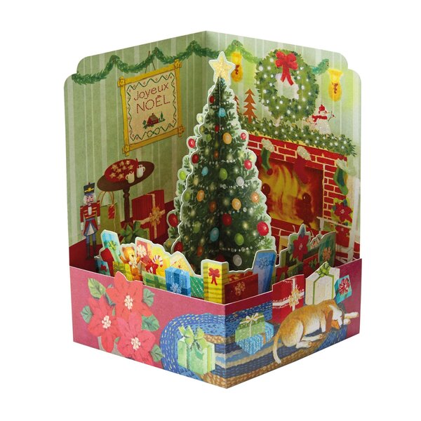 Carte de voeux noël pop up 3d - ambiance de noël - draeger paris