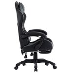 Chaise fauteuil siège pivotante de bureau informatique étude de jeux vidéo avec repose-pied et similicuir gris 02_0024219