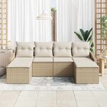 vidaXL Ensemble de salle à manger pour jardin 6 Pièces Beige et crème