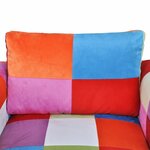 vidaXL Fauteuil cube avec design de patchwork Chrome Tissu