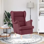 vidaXL Fauteuil rouge bordeaux 74x84x100 cm tissu