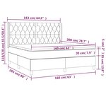 vidaXL Sommier à lattes de lit avec matelas Crème 160x200 cm Tissu