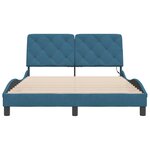 vidaXL Cadre de lit avec LED sans matelas bleu 140x200 cm velours