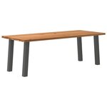 vidaXL Table à manger marron clair bois de chêne massif rectangulaire