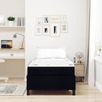 vidaXL Lit à ressorts avec matelas Noir 90 x 190 cm tissu