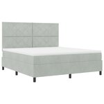 Lit à ressort vidaXL avec matelas et lumière LED Gris clair 180x200 cm Velours