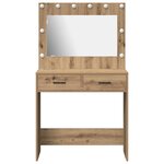 vidaXL Coiffeuse chêne artisanal 78.5 x 41 x 135 cm Bois d'ingénierie
