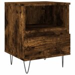vidaXL Tables de chevet 2 Pièces chêne fumé 40x35x50 cm bois ingénierie