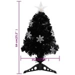 vidaXL Sapin de Noël et flocons de neige LED Noir 64 cm Fibre optique