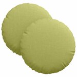 vidaXL Coussins de siège 2 Pièces Vert clair Ø30 x 13 cm tissu